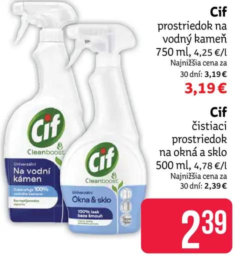 Cif prostriedok na vodný kameň