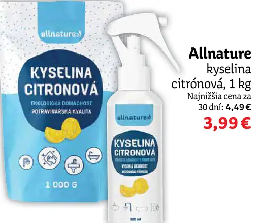 Allnature kyselina citrónová