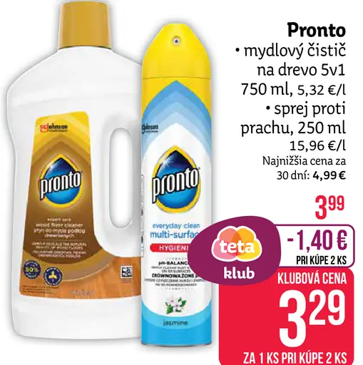 Pronto mydlový čistič na drevo 5v1