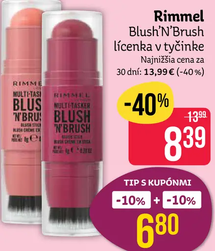 Rimmel Blush ’N’ Brush lícenka v tyčinke