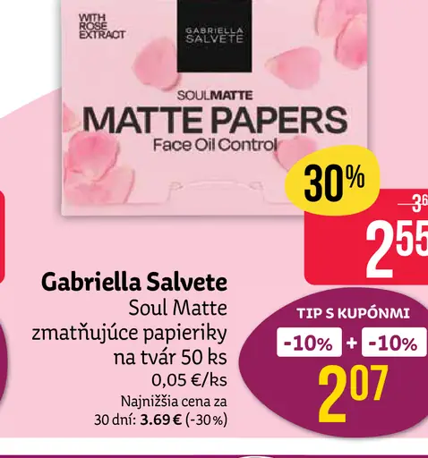 Gabriella Salvete Soul Matte zmatňujúce papieriky na tvár