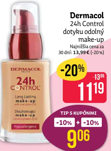 Dermacol 24h Control dlhotrvajúci make-up, rôzne odtiene