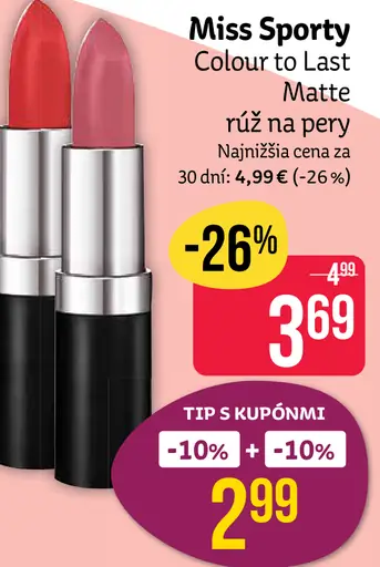Miss Sporty Colour to Last Matte rúž na pery
