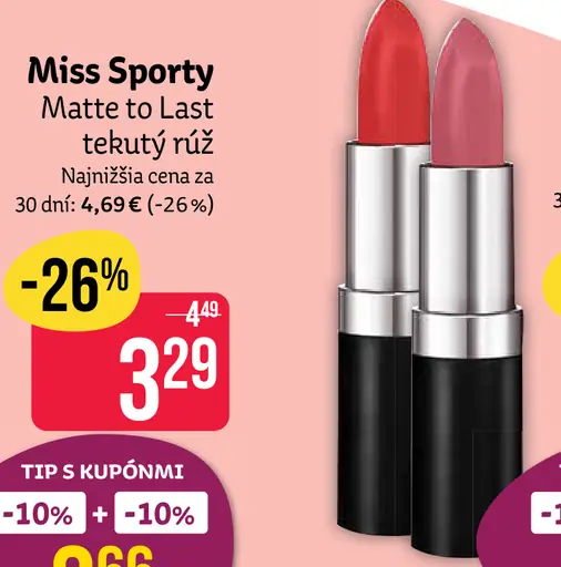 Miss Sporty Matte to Last rúž na pery