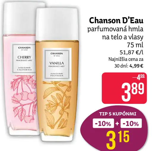 Chanson D’Eau Cherry parfumovaná hmla na telo a vlasy