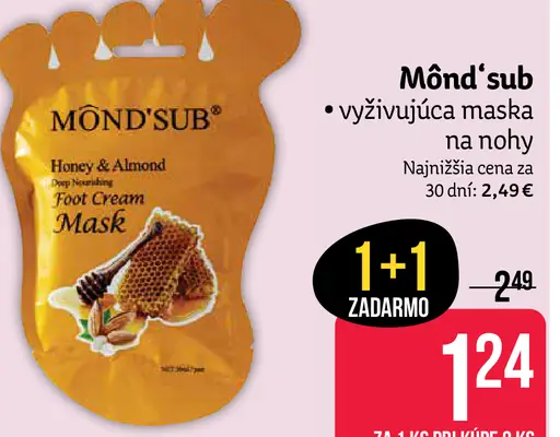Mônd'sub Honey & Almond Foot Cream Mask