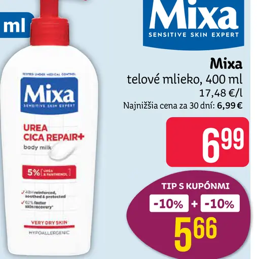 Mixa Cica Urea Repair+ telové mlieko