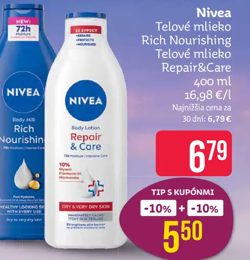 Nivea telové mlieko Rich Nourishing