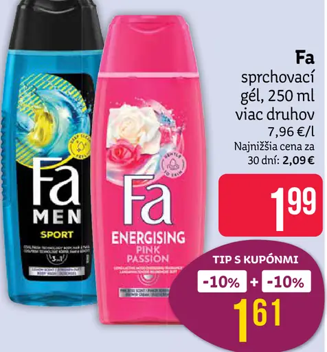 Fa sprchovací gél pre mužov, Sport a Energising Pink Passion