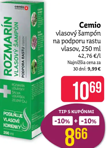 Cemio Rozmarín vlasový šampón na podporu rastu vlasov