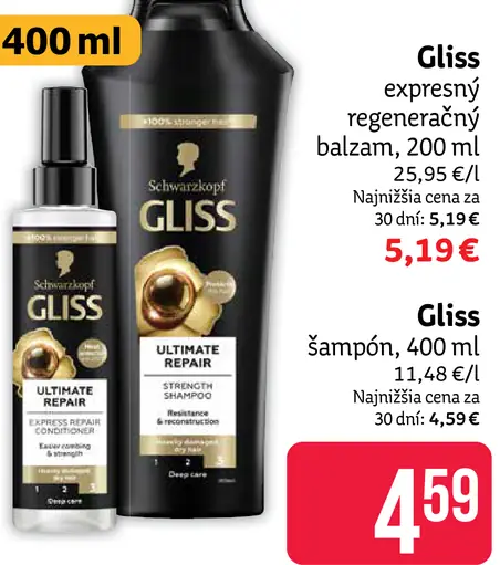 Gliss šampón Ultimate Repair / ďalšie druhy