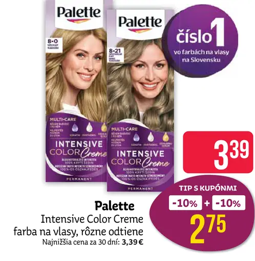Palette Intensive Color Creme farba na vlasy nugát 6-65