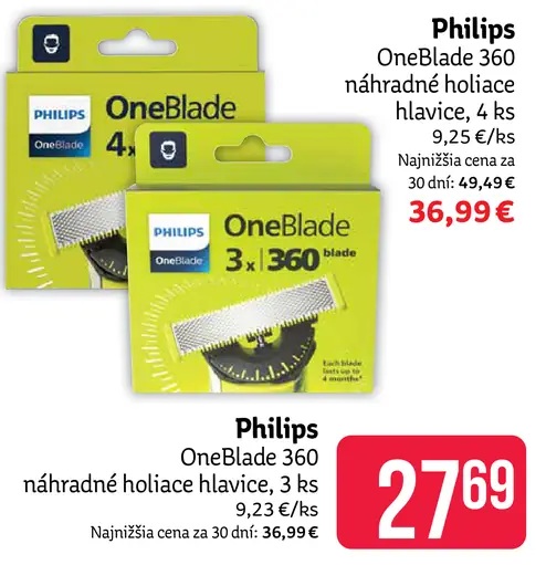Philips OneBlade 360 náhradné holiace hlavice