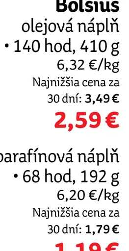 Bolsius olejová náplň