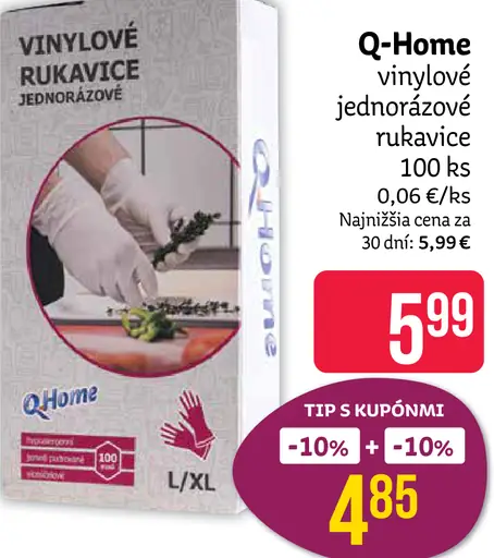 Q-Home vinylové jednorazové rukavice