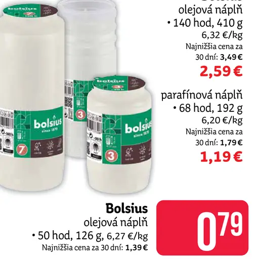 Bolsius olejová náplň