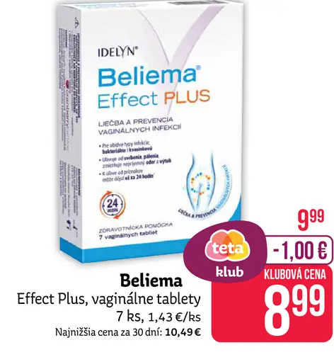 Beliema Effect Plus vaginálne tablety