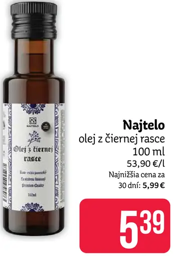 Najtelo olej z čiernej rasce