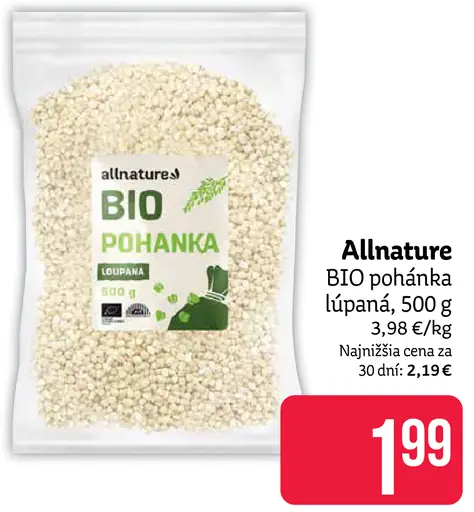 Allnature BIO pohánka lúpaná
