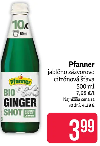 Pfanner jablčno-zázvorová citrónová šťava