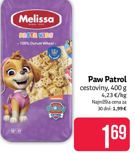 Melissa Paw Patrol cestoviny