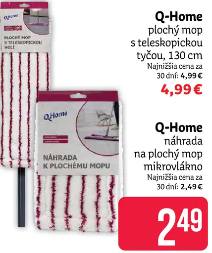 Q-Home plochý mop s teleskopickou tyčou