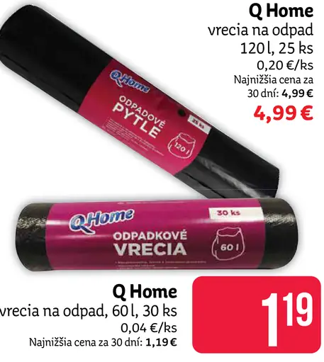 Q Home vrecia na odpad