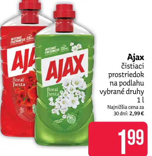 Ajax čistiaci prostriedok na podlahy vybrané druhy