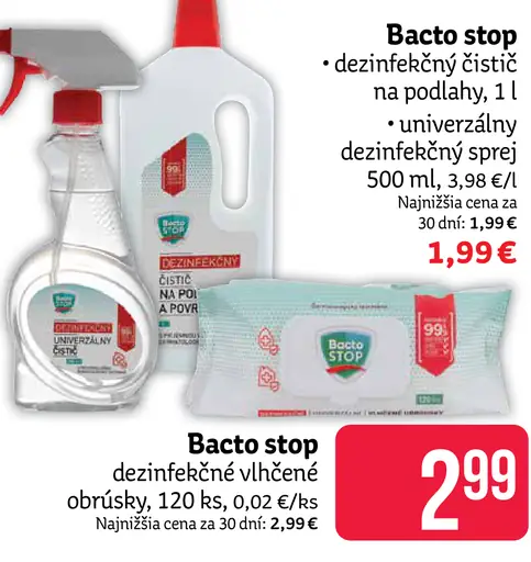 Bacto stop dezinfekčné vlhčené obrúsky