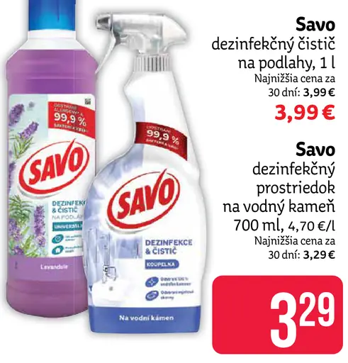 Savo dezinfekčný prostriedok na vodný kameň