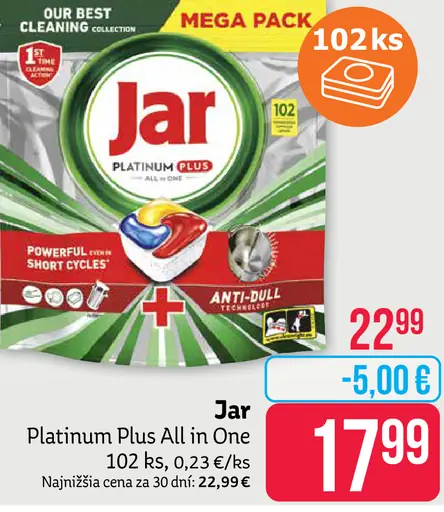 Jar Platinum Plus tablety All in 1 do umývačky