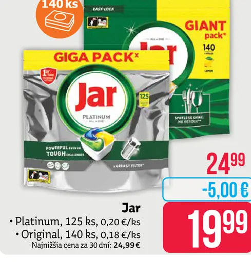 Jar Platinum tablety do umývačky
