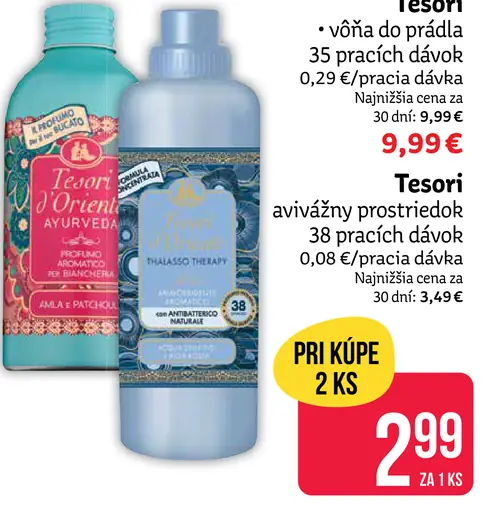 Tesori vôňa do prádla