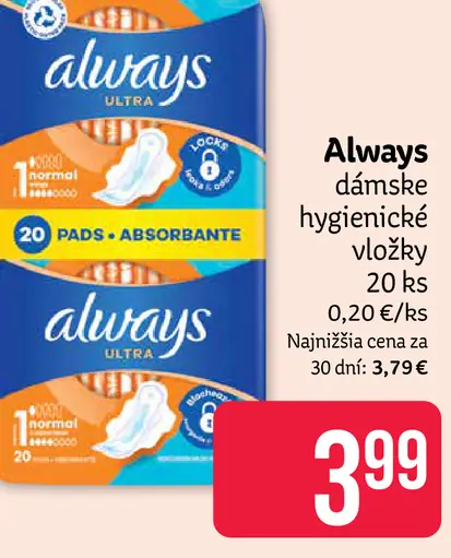 Always Ultra dámske hygienické vložky
