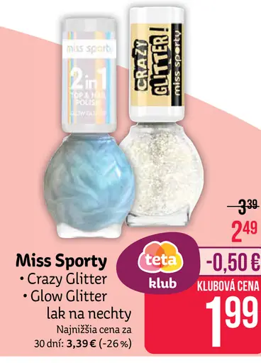 Miss Sporty Crazy Glitter lak na nechty