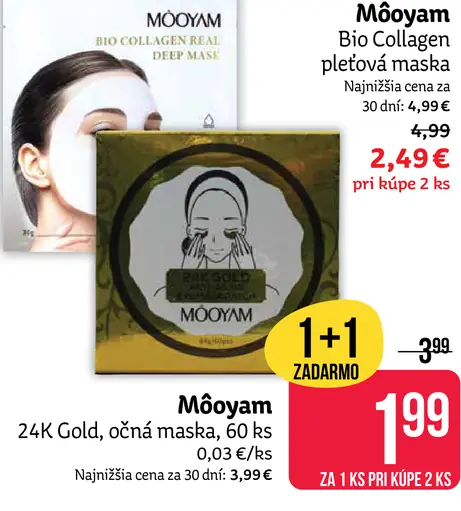 Môoyam 24k Gold, očná maska