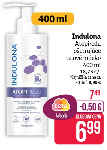 Indulona Atopiredu ošetrujúce telové mlieko