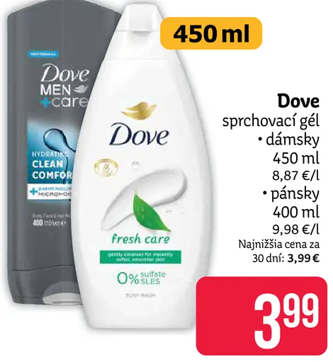 Dove sprchovací gél dámsky pánsky