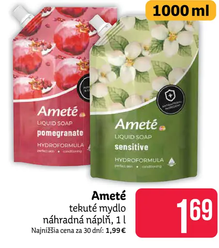 Ameté tekuté mydlo s vôňou granátového jablka, náhradná náplň