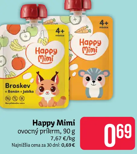 Happy Mimi ovocný príkrm Mrkva broskev banán jablko