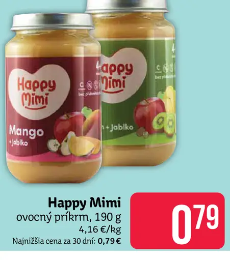 Happy Mimi ovocný príkrm Mango jablko od 6 mesiacov