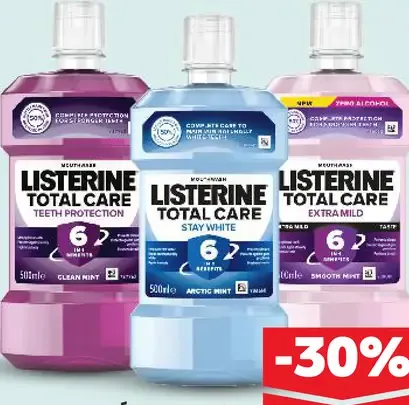 Listerine ústna voda Total Care rôzne druhy