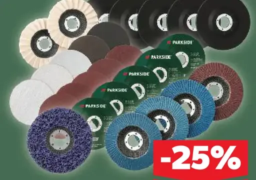 Parkside súprava kotúčov rôzne druhy