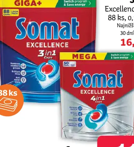 Somat Excellence 3 v 1 kapsuly do umývačky riadu