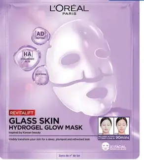 L’Oréal Paris Revitalift Glass Skin hydrogelová pleťová maska