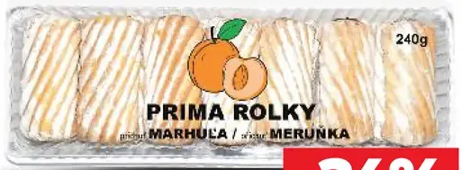 Prima rolky marhuľové čajové pečivo