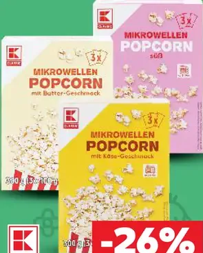 K-Classic Mikrowellen Popcorn rôzne druhy