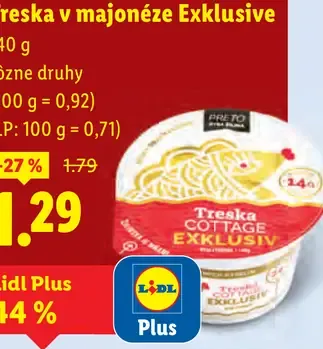 Lidl Exkluzive Treska v majonéze rôzne druhy