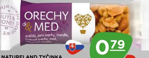 Natureland tyčinka orechy a med