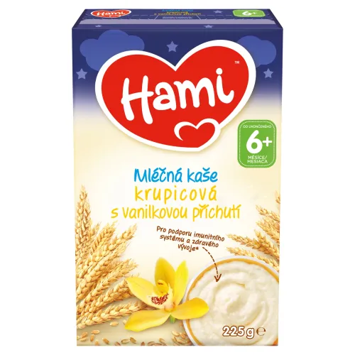 Hami mliečna kaša krupicová s vanilkovou príchuťou na dobrú noc